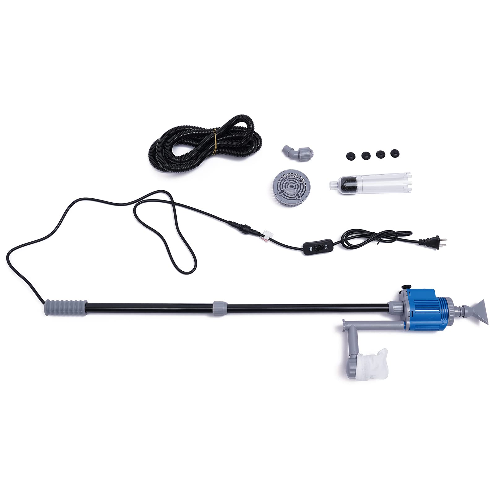 RANZIX Limpiador eléctrico de grava, para acuario, depósito de peces, aspiradora, limpiador de grava, sifón, kit de limpieza de grava para acuario, cambio de agua