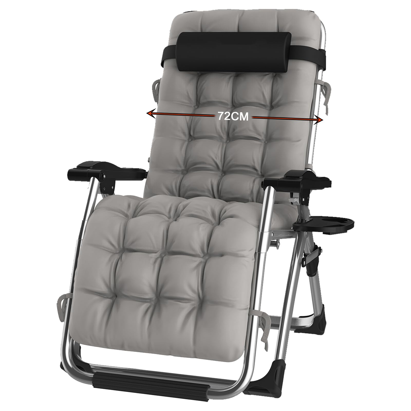 Hengriacly Liegestuhl Klappbar Sonnenliege mit Abdeckung, Gartenliege Relaxliege für Mittagspause Belastbar 240kg Verstellbar RüCkenlehne Gartenstuhl Ergonomisch und Atmungsaktiv (Schwarz)