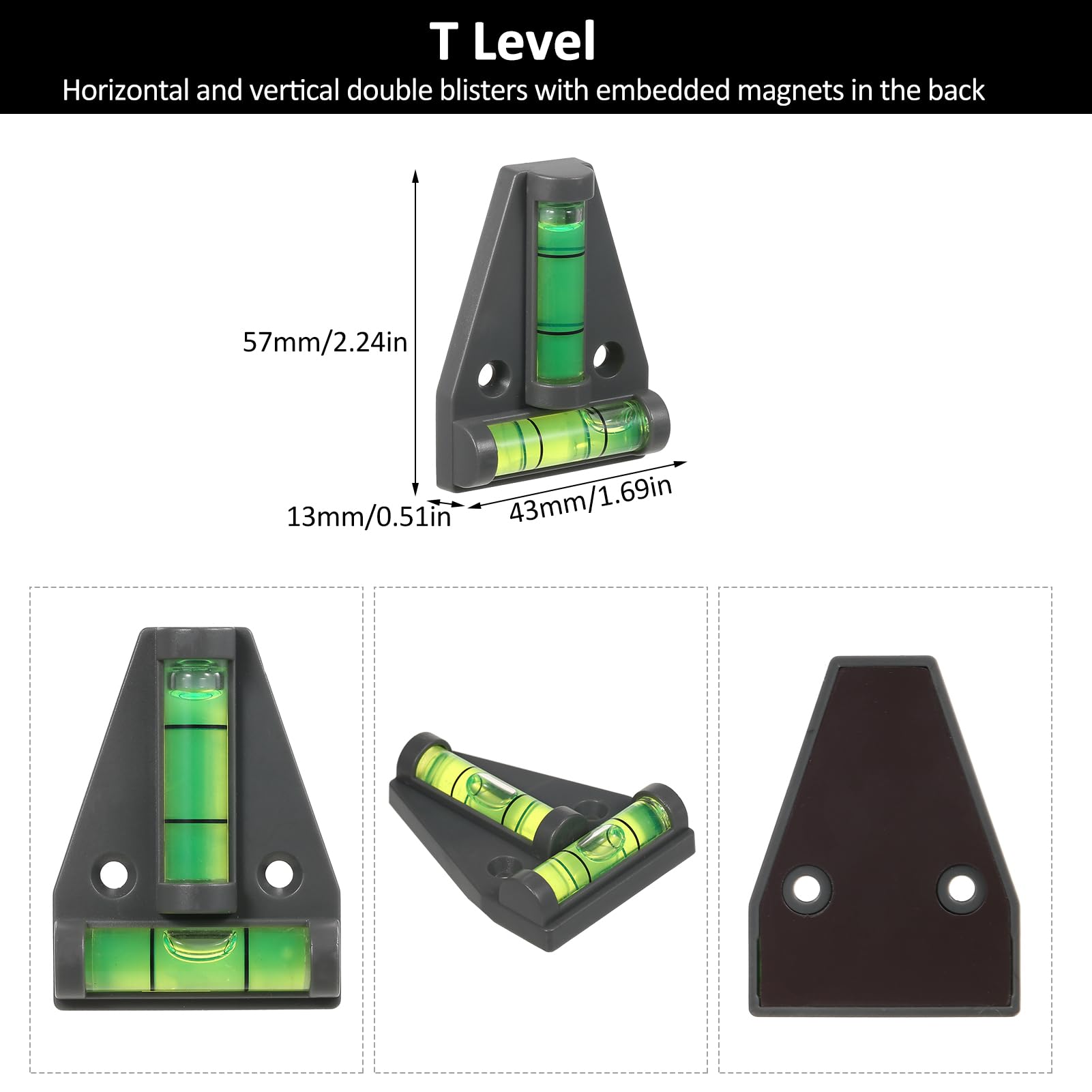 Niveaux D'outils 4 En 1 Portables Petites Bulles Niveaux Magnétiques Niveaux De Poche Niveaux T Niveaux à Cordes Niveaux Circulaires Pour Le Travail Du Bois
