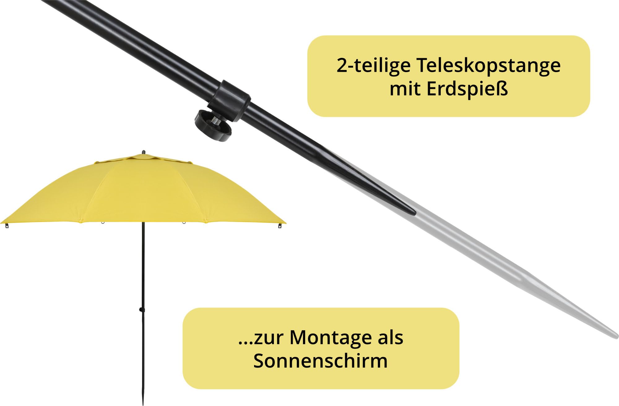 Stagecaptain UM-210 Shady Sonnenschirm-Strandmuschel - Erdspieß zur Montage als Sonnenschirm - Wasserabweisender Stoff inkl. UV-Schutzschicht - Netz-Fenster für eine bessere Luftzirkulation