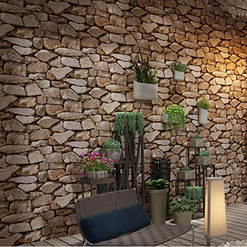 Papel Pintado de Piedra 3D - 950CM * 53CM - Diseño Retro Adecuado para Cocina Dormitorio Sala de Estar Pared de Fondo de TV Chico Chica Cover