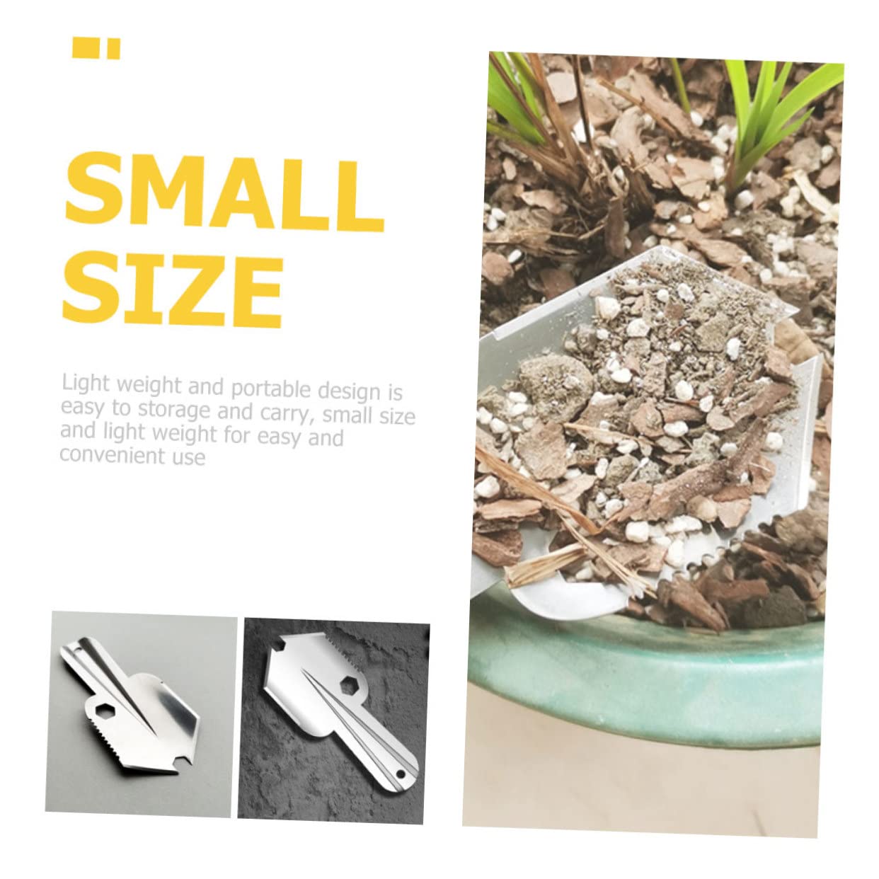BESPORTBLE 4 Piezas Mini Pala de jardín pequeña Pala de jardín Multi Herramientas Mano Accesorios para motoazada Accesorios motoazada Pala para cavar Tierra Pala de Tierra casera Acero