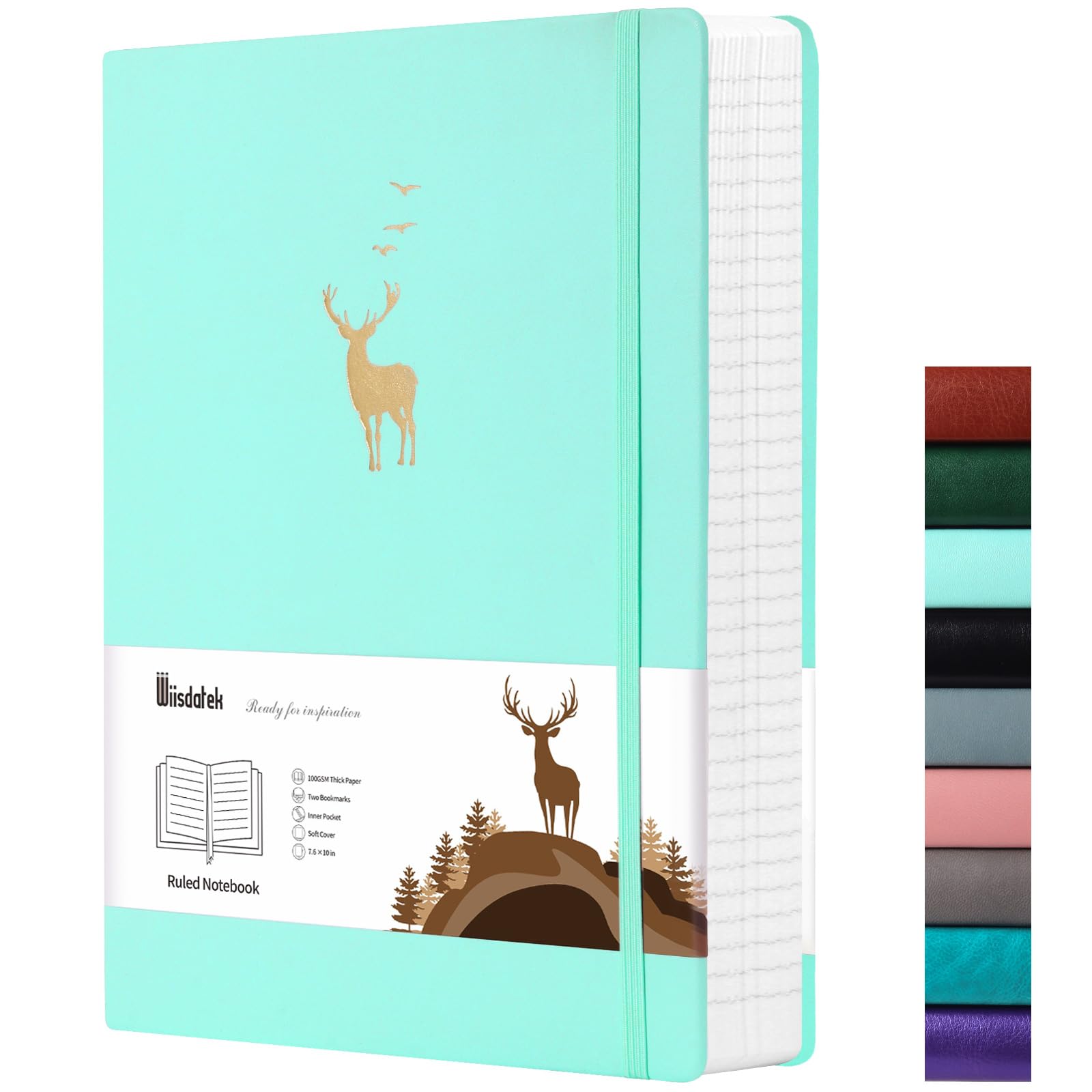 Wiisdatek College Ruled Notebook, 312 Numbered Pages Large B5 Lined Journal Notebook