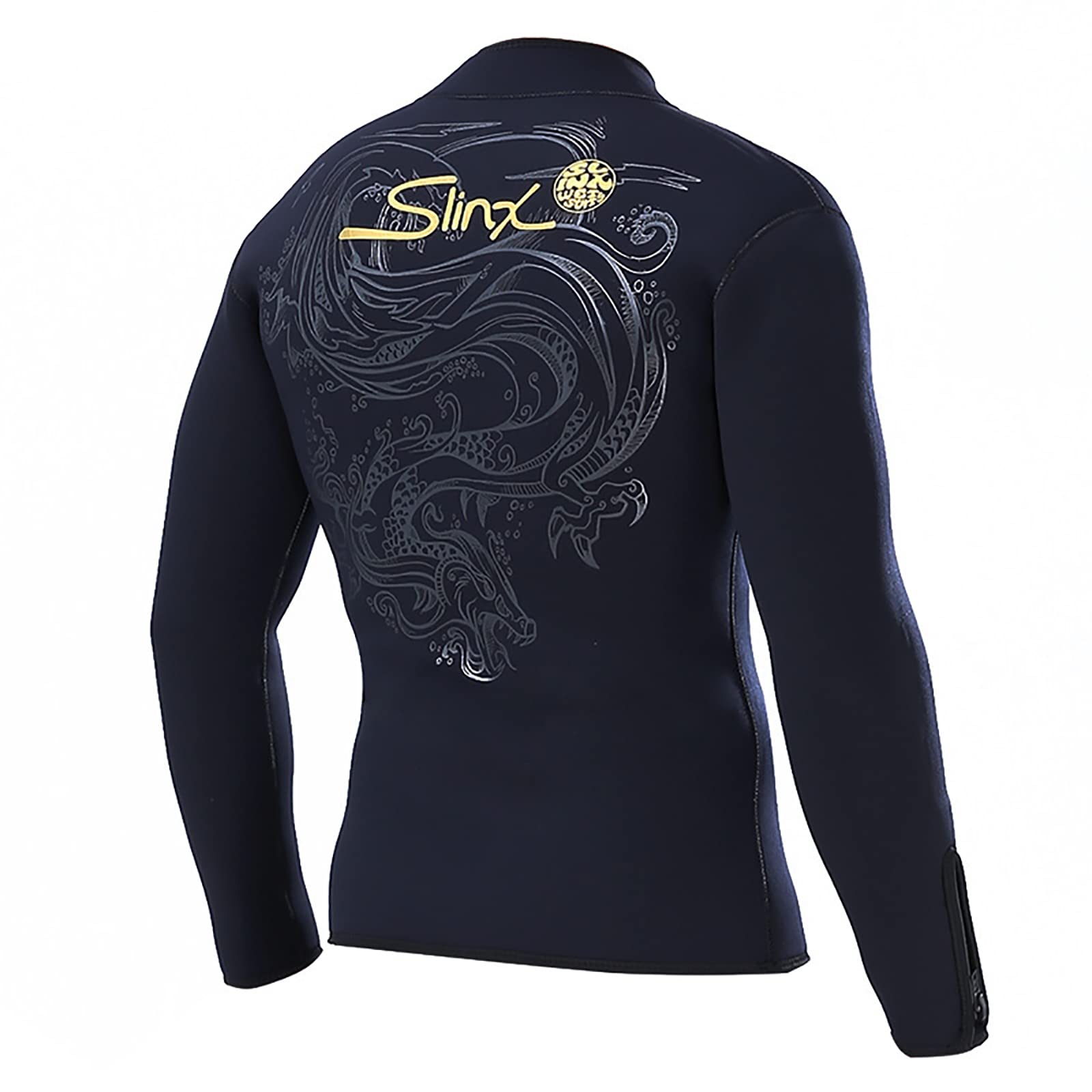 clhjinruoliu Men's Wetsuit Top 5MM Neoprene Long-Sleeve Jacket for Scuba Diving Surfing Snorkeling Swimming,3XL