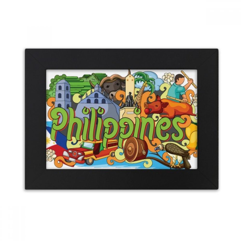 Cadre photo noir 10x15 peinture multicolore Camiguen Philippine Graffiti DIYthinker