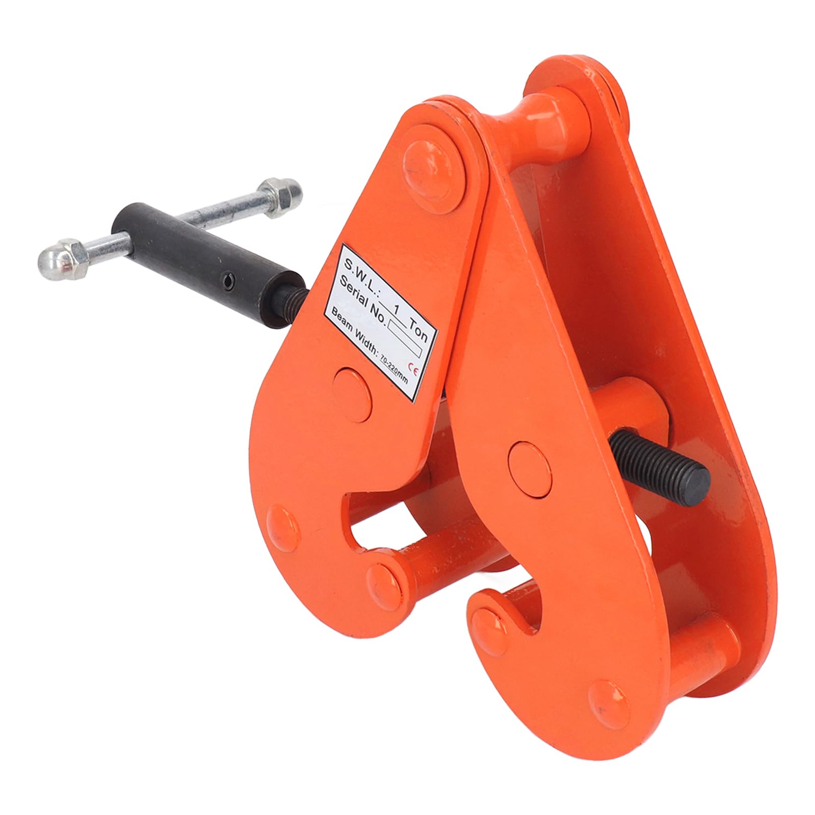 Ausla Pince de Levage de Poutre Verticale en Acier allié, capacité de 2 200 Lb, Filetée, Portée de 70 à 220 Mm, Forgée, Traitée Thermiquement, 5 Points de Pivotement, pour Gréement, Construction,