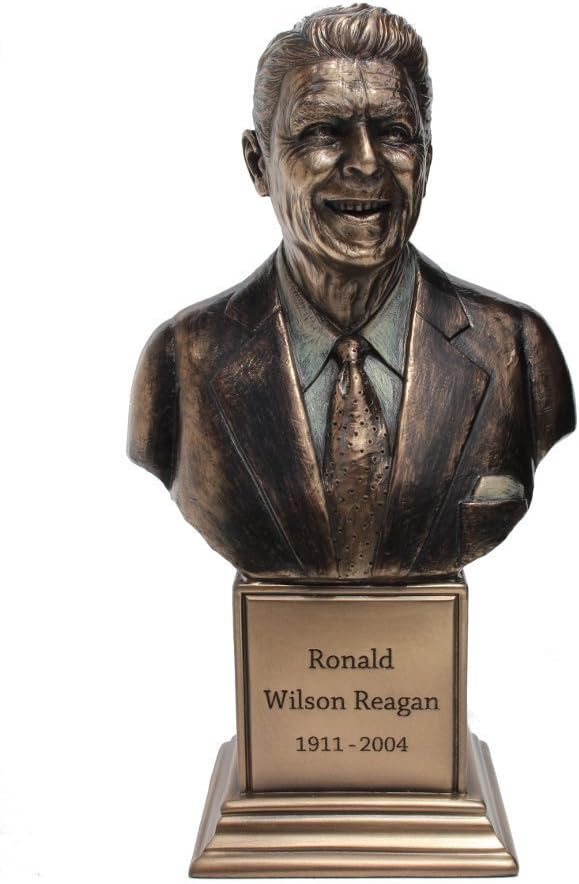 Ronald W. Reagan Bust Statue Cold Cast Bronze 7 1/2 Inch Tall