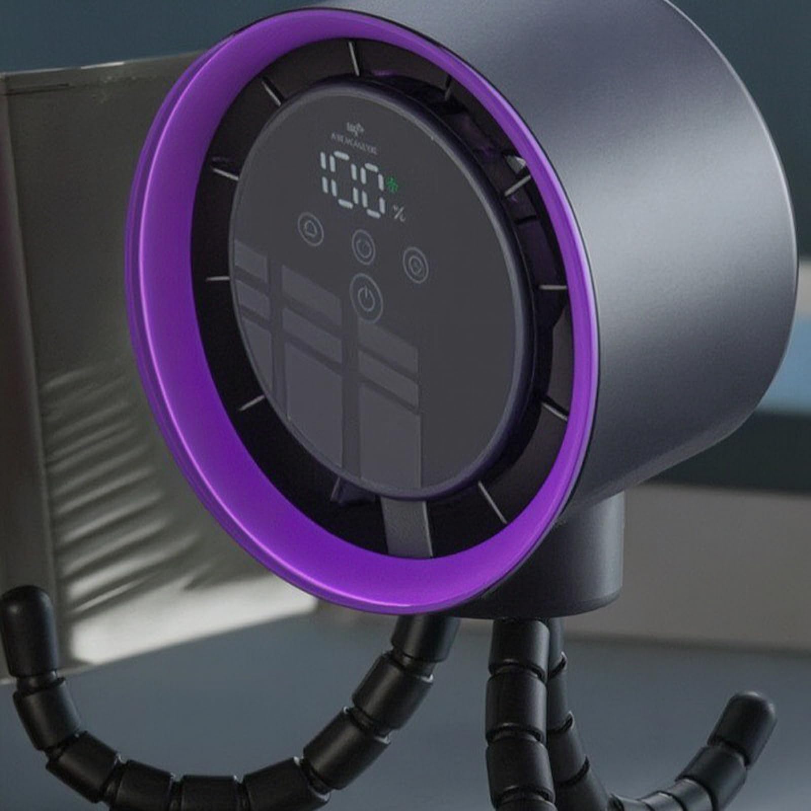 Baoblaze Ventilador para Cochecito Bebé con Soporte Segmentado Ventilador Portátil Ventilador Recargable Ventilador Silencioso Fácil de y Fijar sin Volumen, Gris Oscuro