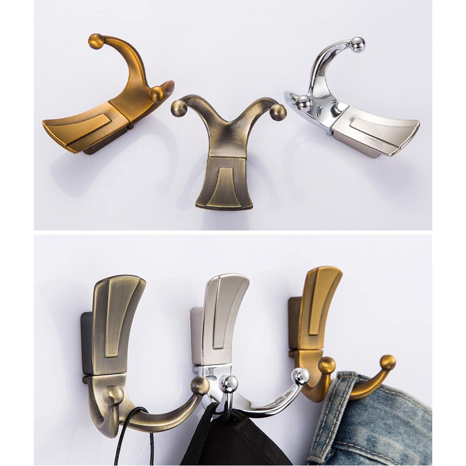 Ganchos Para Colgar Abrigos Closet Hook Coat Rack Gancho Corredor Montado de pared Retro Abrigo de metal Hancho Hancho de aleación de zinc Material de la pared Hancho de pared Juego de 6 piezas Perche