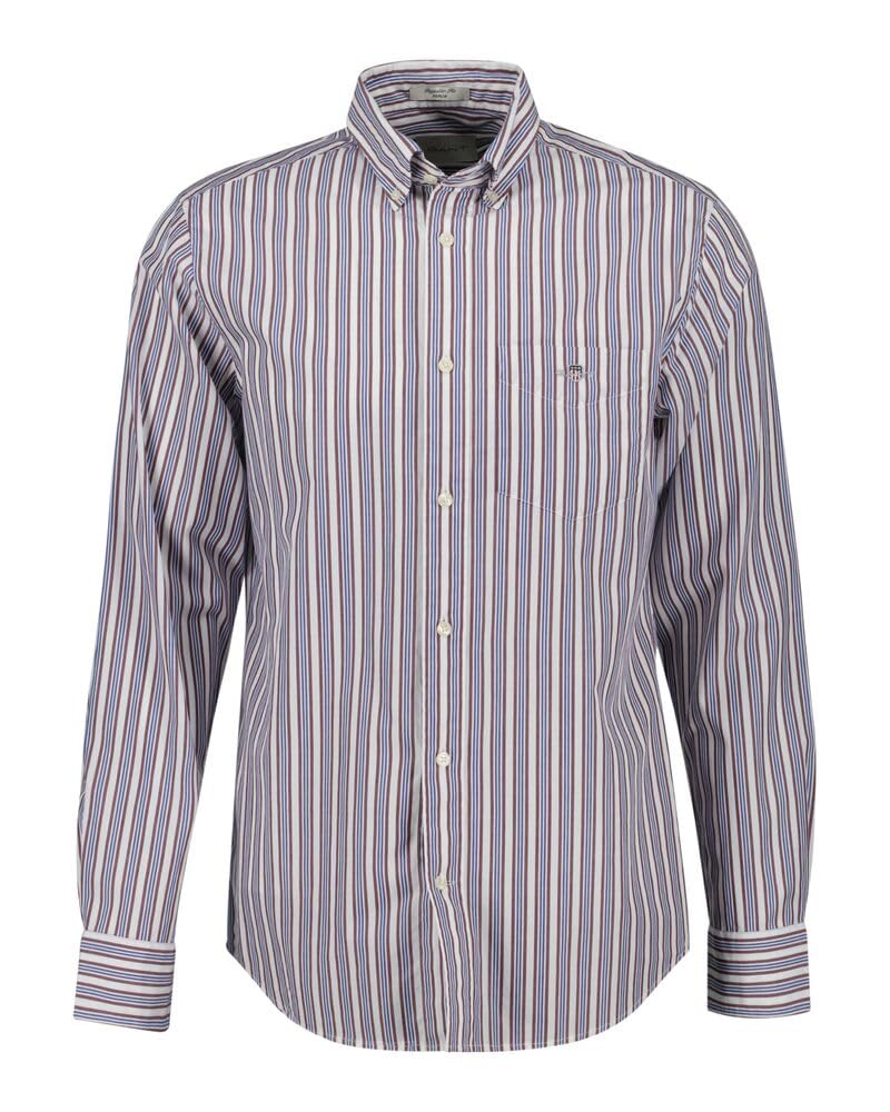 GANT REG POPLIN Stripe Shirt, Weinrot, XXL