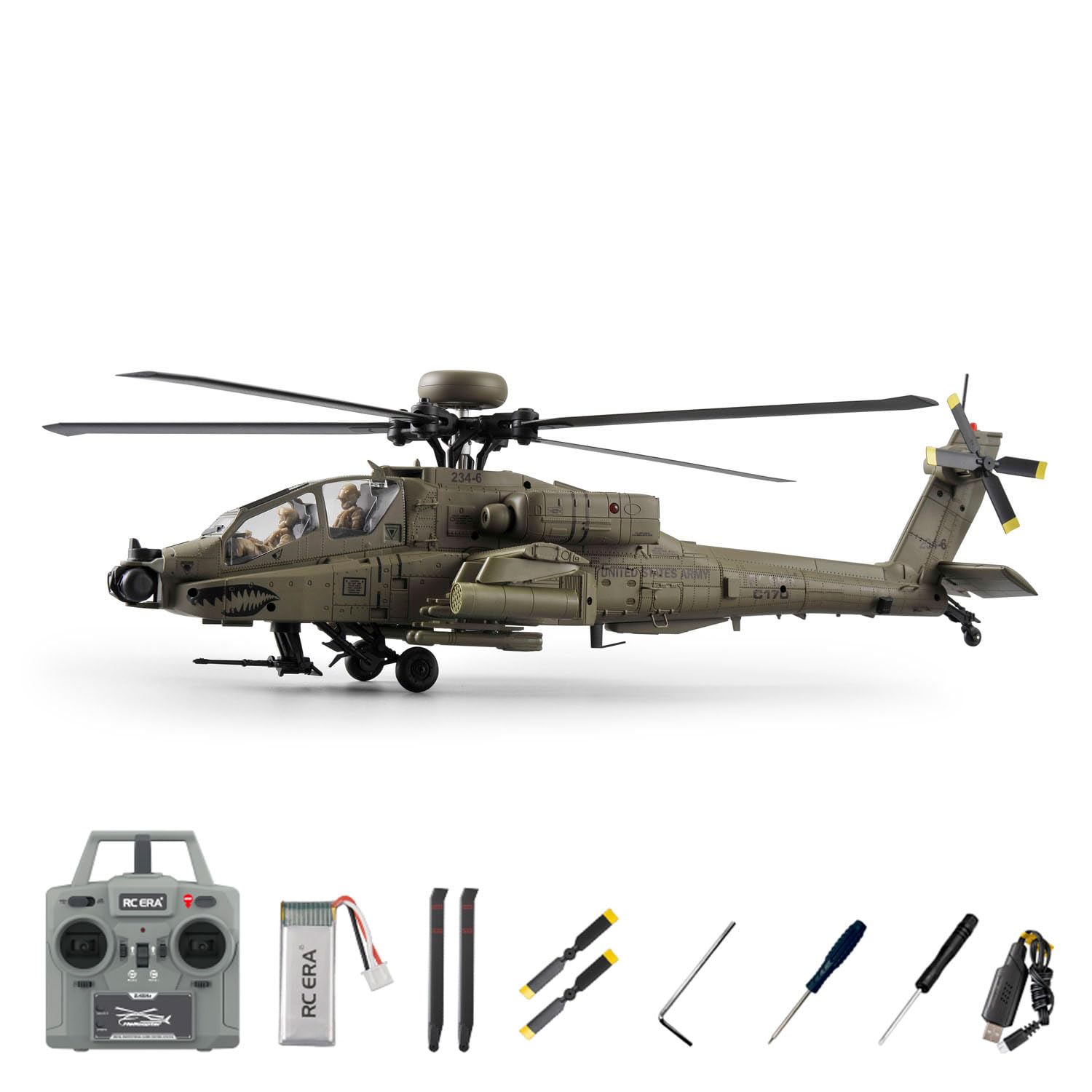 TOUCAN RC HOBBY RC ERA C170 1/48 fern gesteuertes Hubschrauber-Gyroskop AH-64D RC-Flugzeug Modell EIN Schlüssel landekreis Flug bürstenloser Motor