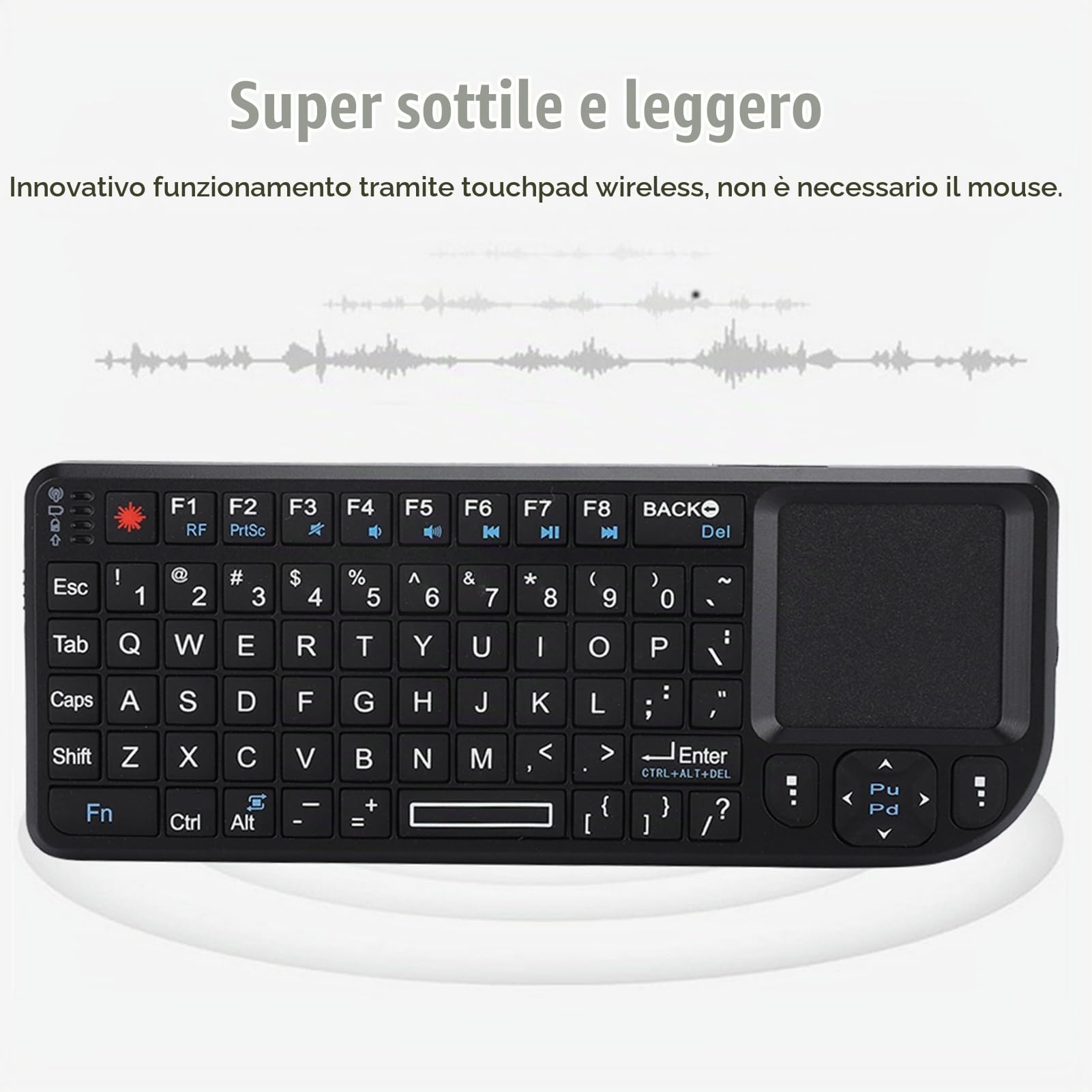 Yunir Mini Tastiera Bluetooth, Portatile Wireless con Touchpad, Compatibile con TV, 360, Smartphone