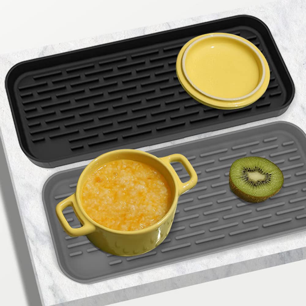 Tappetino Antigoccia In Silicone Per Cucina | 44x20 Cm, Nero, Resistente Al Calore, Lavabile - Foto 6