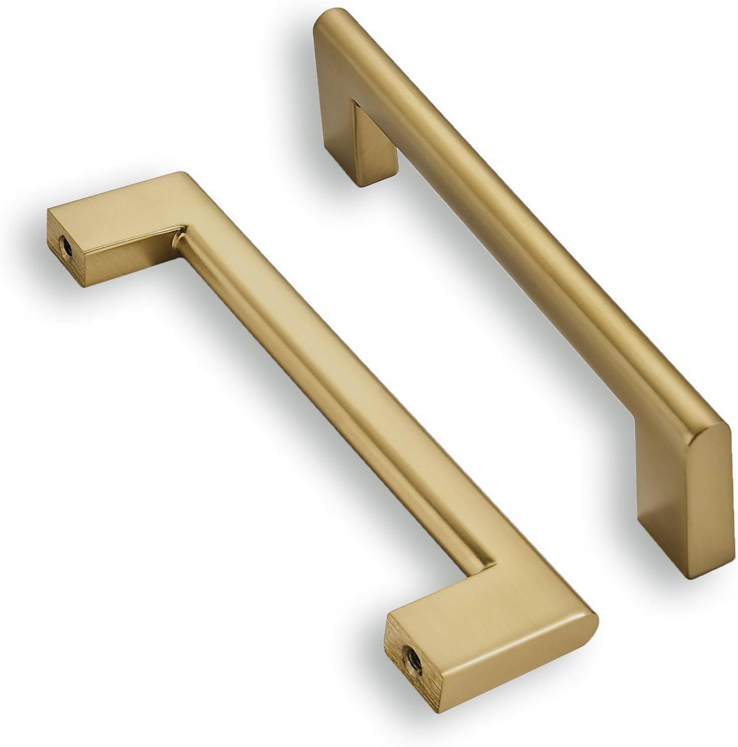 khtumeware 3 Inch Hole Center 6 Pack,Brushed Brass Cabinet Pulls Heavy Duty Solid Brushed Gold Kitchen Drawer Handle Antique Cabinet Hardware for