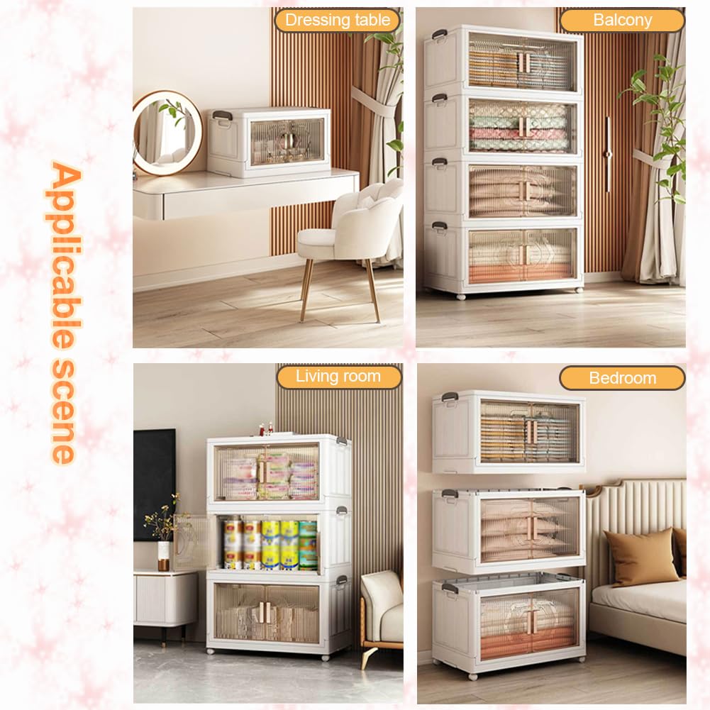 Amazon.co.jp: キャスター付きスタッキング収納ボックス、 寝室