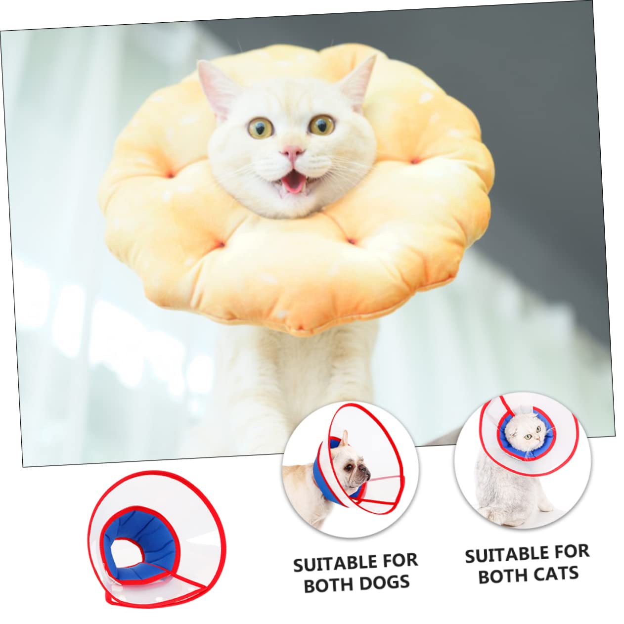 Kisangel 3stücke Einstellbarer Pet Cone Für Hunde Atmungsaktive Und Bequeme Halskrause Zur Wundheilung Verhindert Lecken Und Kratzen Transparent Geeignet Für Kleine Und Mittlere Hunde
