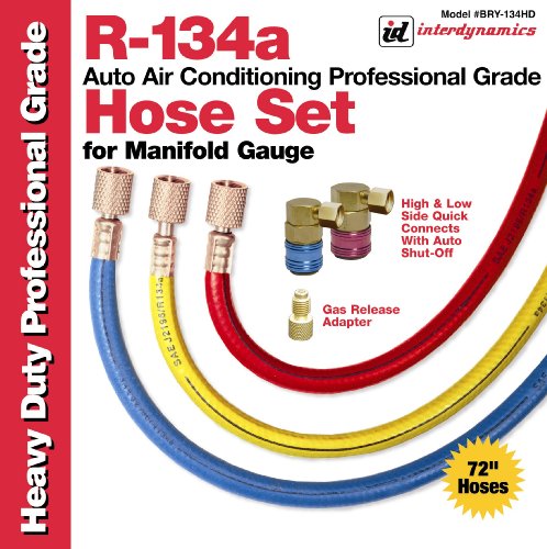 Interdynamics Certified A/C Pro R-134a Hose Set for Manifold Gauge