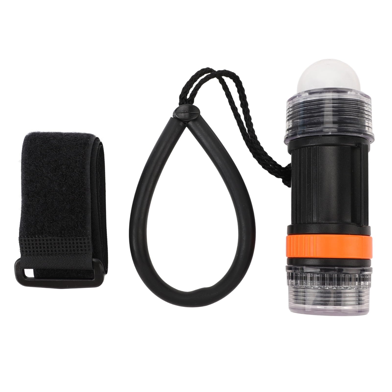 Luce LED ad alta luminosità, impermeabile, funzionamento a batteria, torcia per avventure subacquee, affidabile e portatile (BLACK)