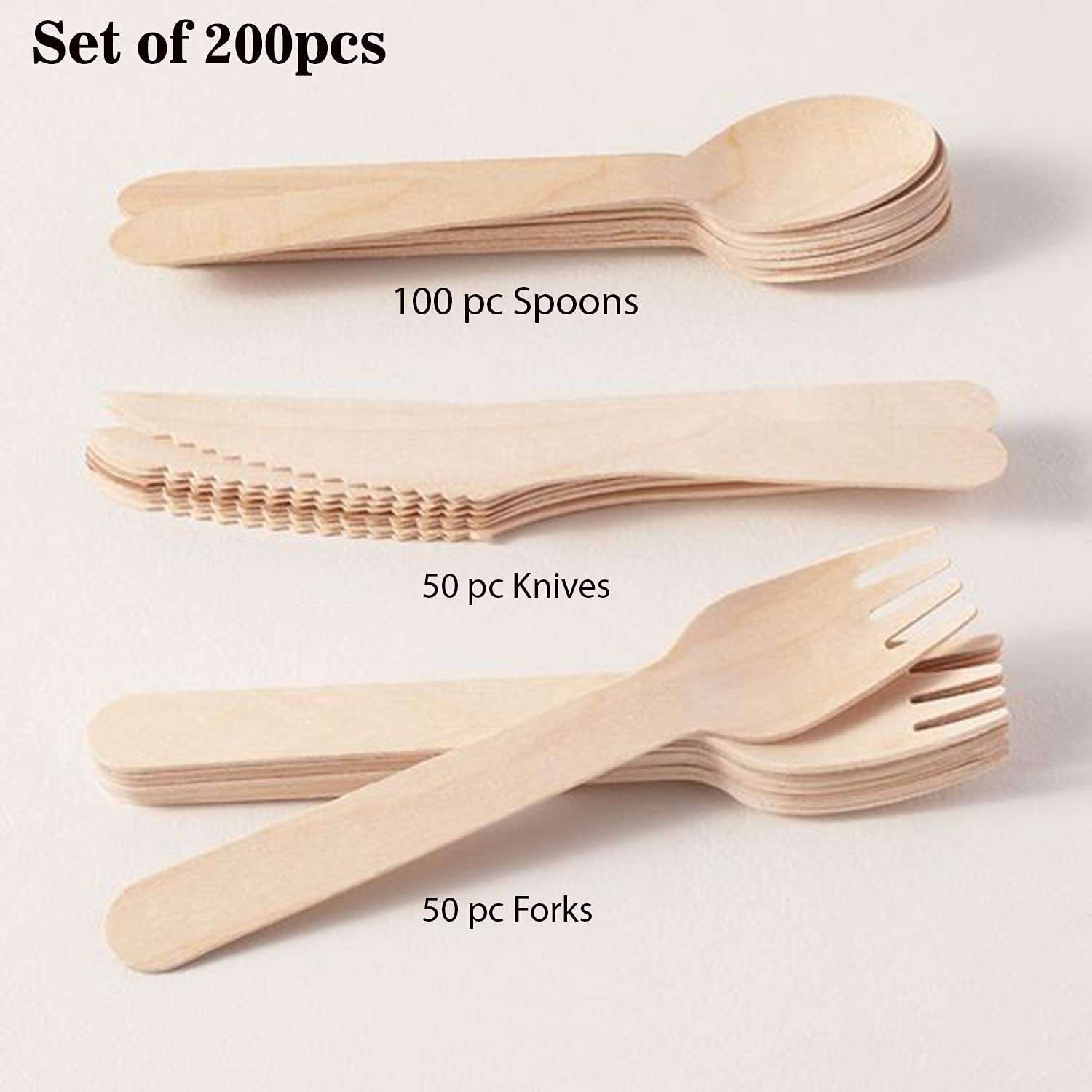 Lot De 100 Cuillères En Bois Jetables 11cm - Biodégradables, Pour Fêtes & Pique-niques
