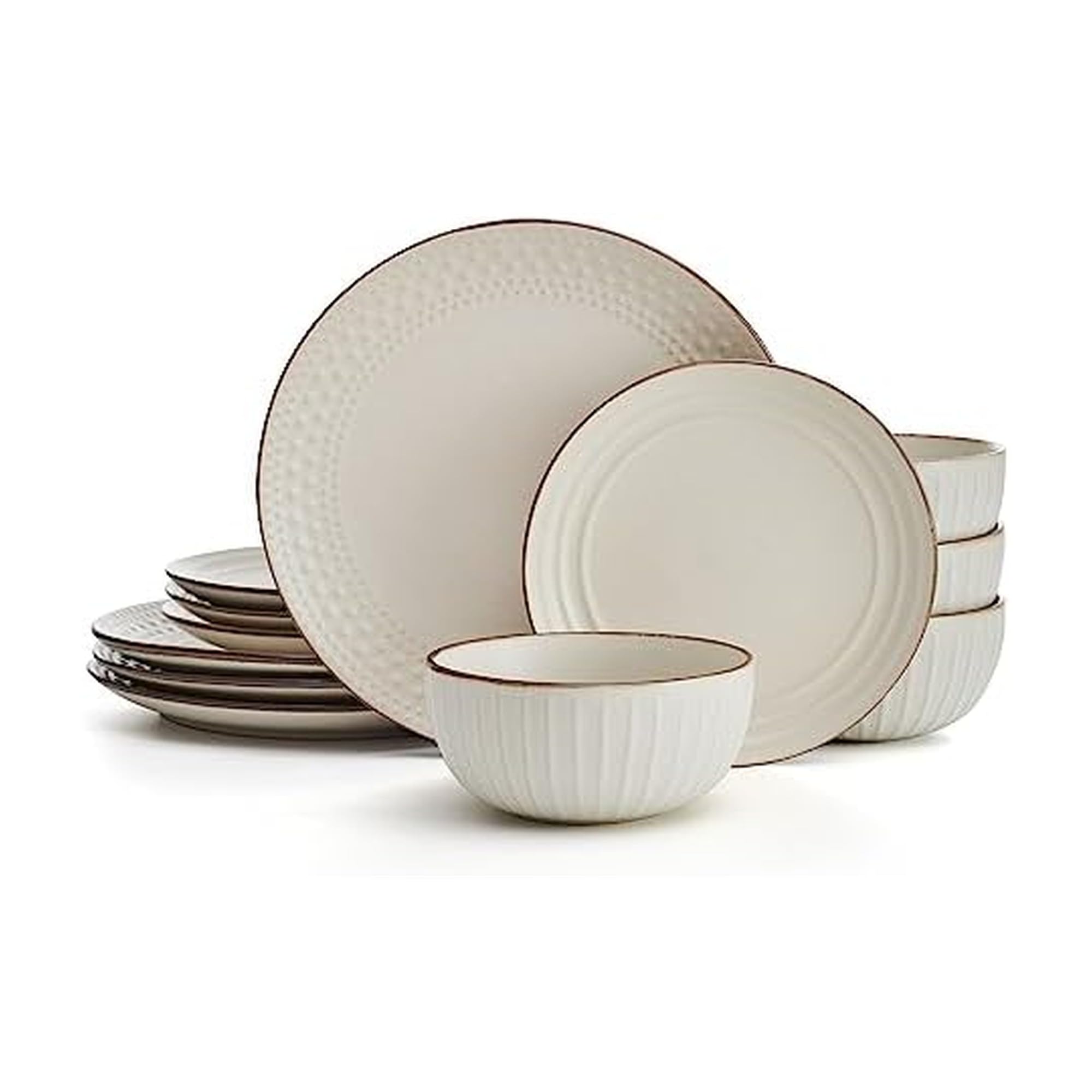 Pfaltzgraff Janelle 12 Piece Dinnerware Set, Cream