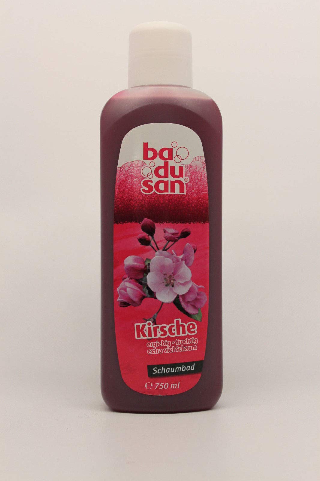 Badusan Schaumbad Kirsche – 6 X 750 Ml, PH-hautneutral, Cremiger Badeschaum