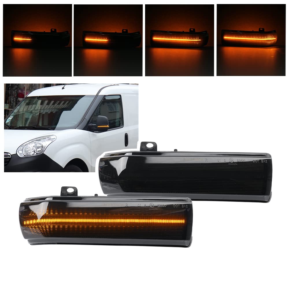Frecce laterale Furgone indicatore di direzione dello specchio indicatore luminoso compatibile con Fiat Doblo II Op.el Vauxhall Combo D Van Retrovisore lampeggiatore OEM # 71765449 71765377