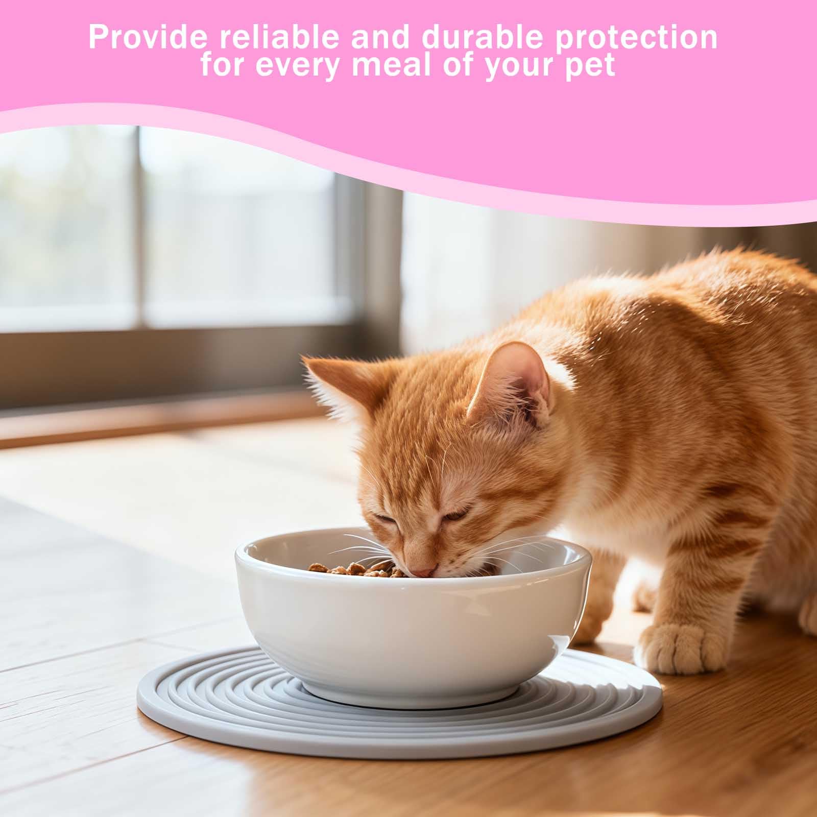 Tappetino silicone ciotola gatto 3 pezzi 2x16cm 1x18cm tappetino antiscivolo impermeabile per ciotole animali domestici facile da pulire uso interno esterno cucina campeggio
