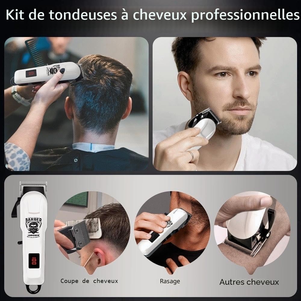 Tondeuse à cheveux professionnelle pour homme – Kits et ensembles de tondeuse à barbe, rasoirs électriques, tondeuse à cheveux et tondeuse en T en céramique, pour tondeuse de barbier