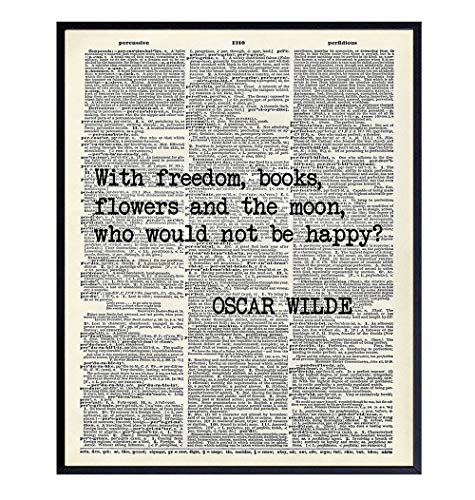 Oscar Wilde Inspirational Literary Quote Dictionary Wall Decor - Upcycled Home Art Decoration Sign for Office, Apartment, Bedroom, Bathroom, Living Room - Great Gift - Unique 8x10 Poster Picture
