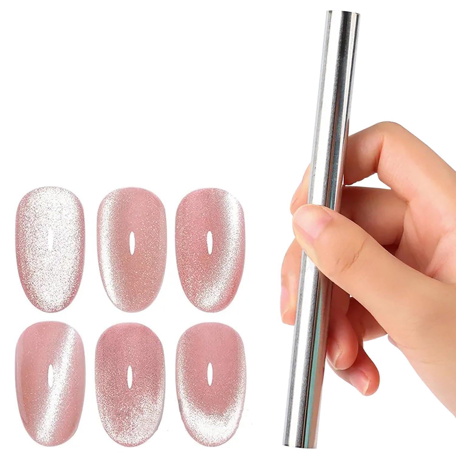 Bolt Bee Silk Magnetic Cat-Eye UV Gel Nail Polish, Glass Bead Effect, Long-Lasting, Chip-Resistant, UV/LED Cured (Cylind