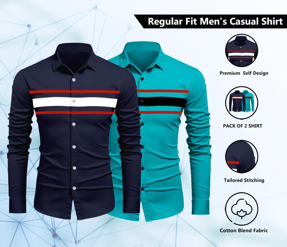 Image of FINIVO FASHION Men's Solid Regular Fit Shirt