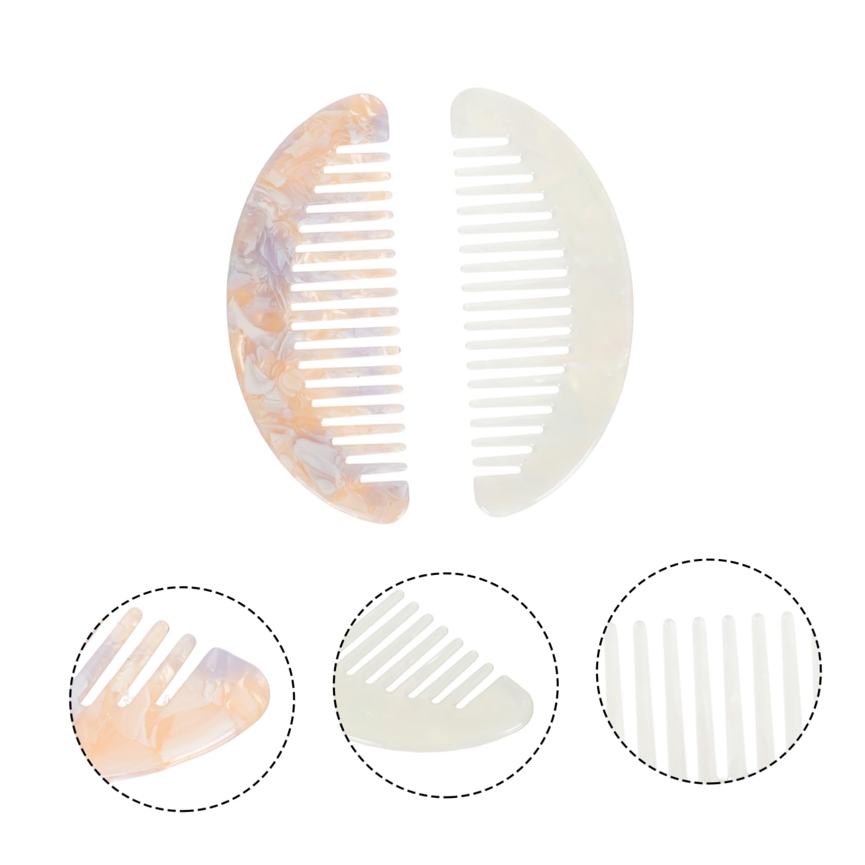 Healeved Set Di Pettini in Plastica a Denti Larghi Strumenti Per Parrucchieri Per La Casa Comodi Per Il Cuoio Capelluto Per Viaggi.