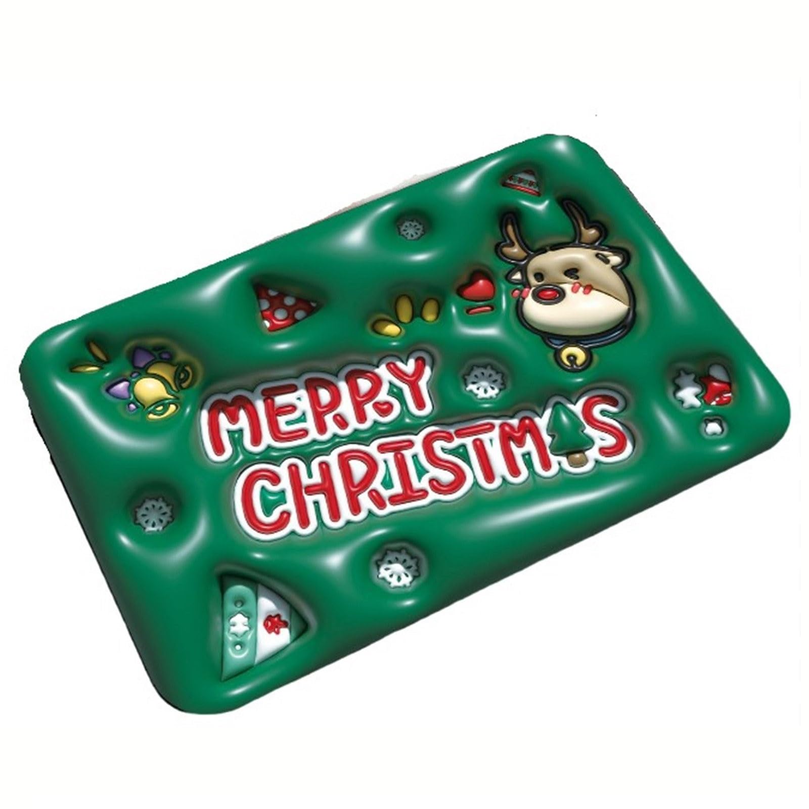 LohXa 3D Christmas Doormat, Cute Bathroom Absorbent Non-Slip Rug, Creative Visual Winter Kitchen Floor Mat Decor 15.7 * 23.6 inches (Color : E)
