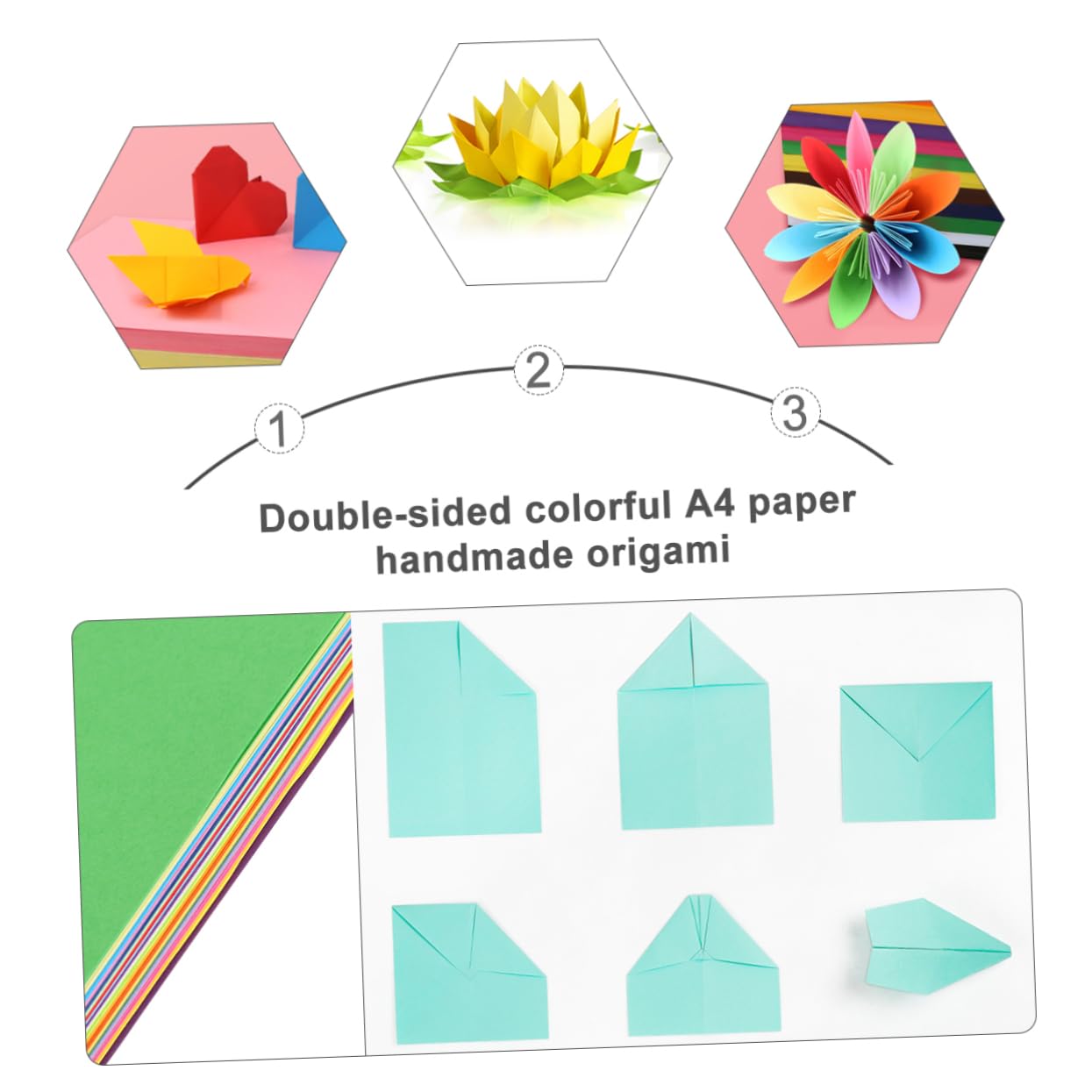 DOITOOL 2 Sätze Doppelseitiges Origami Papier Buntes Faltpapier M² Handcraft Papier Für Diy Bastelprojekte Schule Party Dekoration 100 Stück * 2