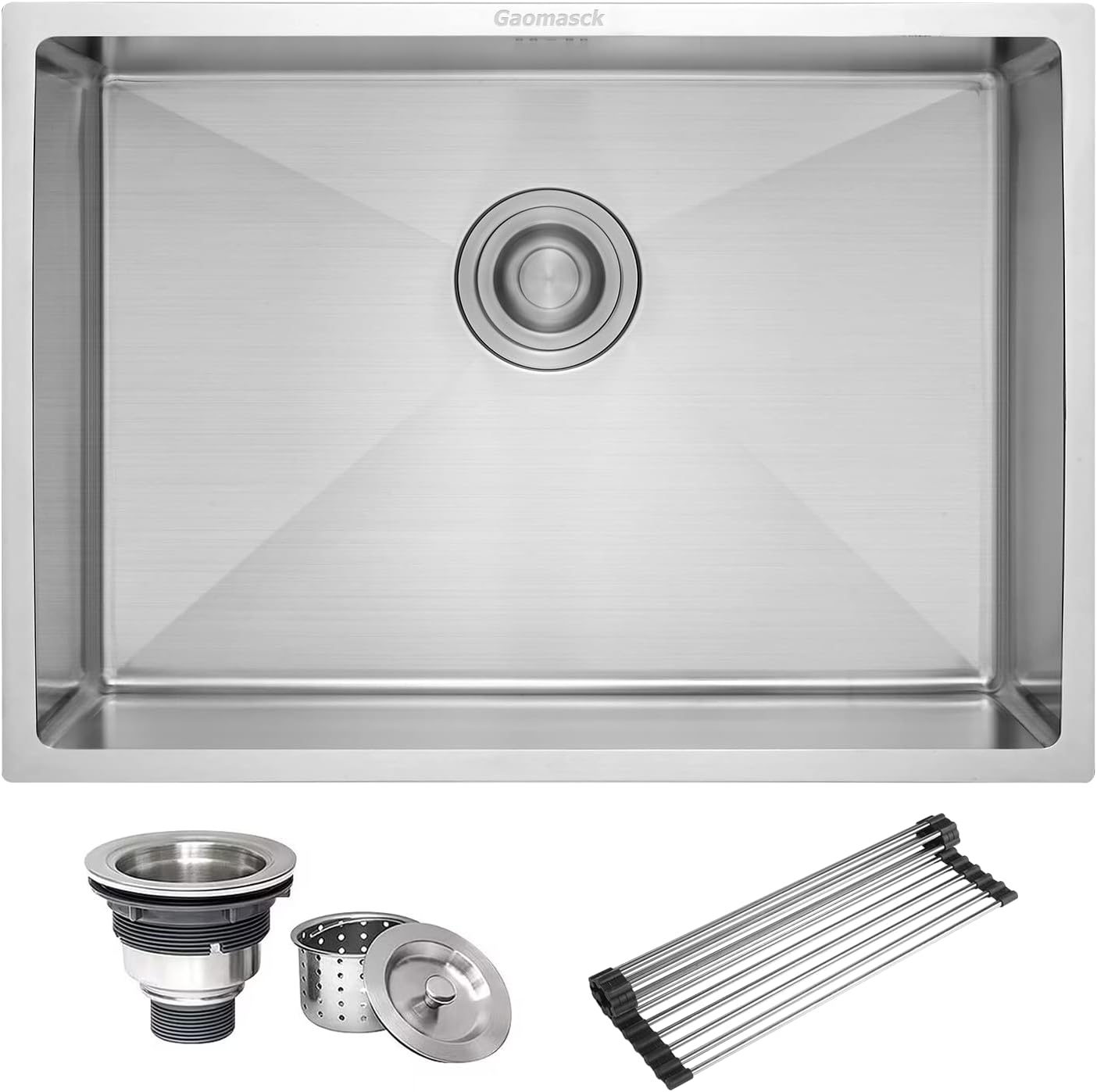 Gaomasck Kitchen Sink, 30 x 16.5 inch Undermount Kitchen Sink Single Bowl 16 Gauge Stainless Steel Sink, High-end Handmade for Kitchen Sink, Bar Sink or Outdoor Sink 30 Inch