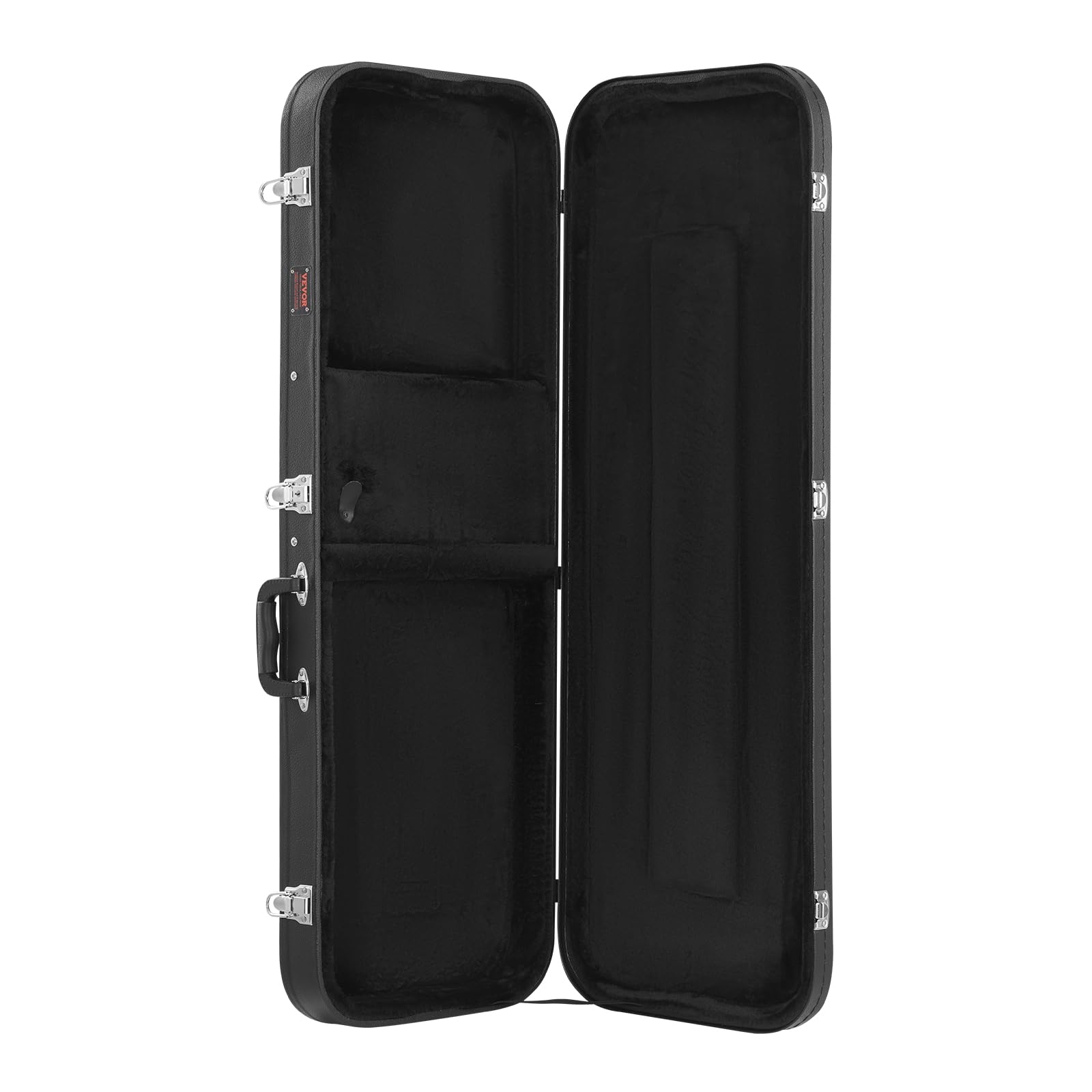 VEVOR Custodia Rigida per Chitarra Elettrica, Custodia Rigida Rettangolare 1040 mm con Chiavi Chiusura, Maniglia, Imbottitura, Fodera Morbida, Custodia Resistente all'Acqua, per Bassi 990 mm, Nero