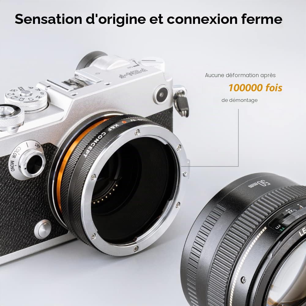 K&F CONCEPT Bague d'adaptation Manuelle Compatible avec Utiliser Objectifs compatibile Con Canon EOS EF EF-S sur Appareils Photo compatibile Con Sony E de Version IV EOS-M4/3