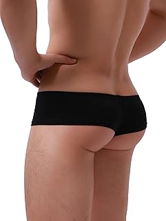 Men's Modal Cheeky Boxer Briefs Sexy Brazilian Back Mens Underwear Low Rise Mini Cheek Thong Soft Under Panties