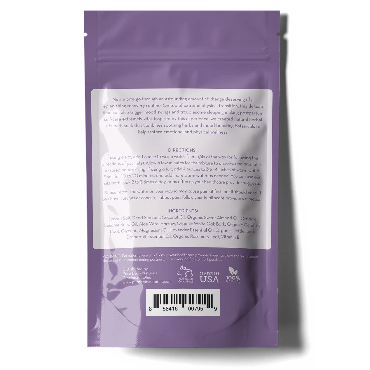 Sitz Bath Salt Postpartum Care and Hemorrhoid Treatment Natural