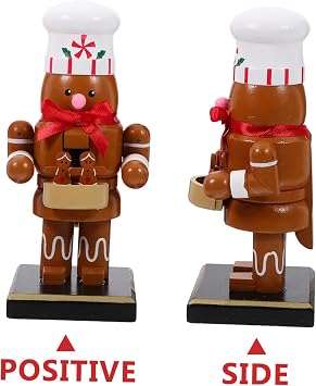 Gingerbread Chef Nutcracker Wooden Nutcracker Ornament 16cm Christmas Wood Puppet Decoration Desktop Xmas Party Favor