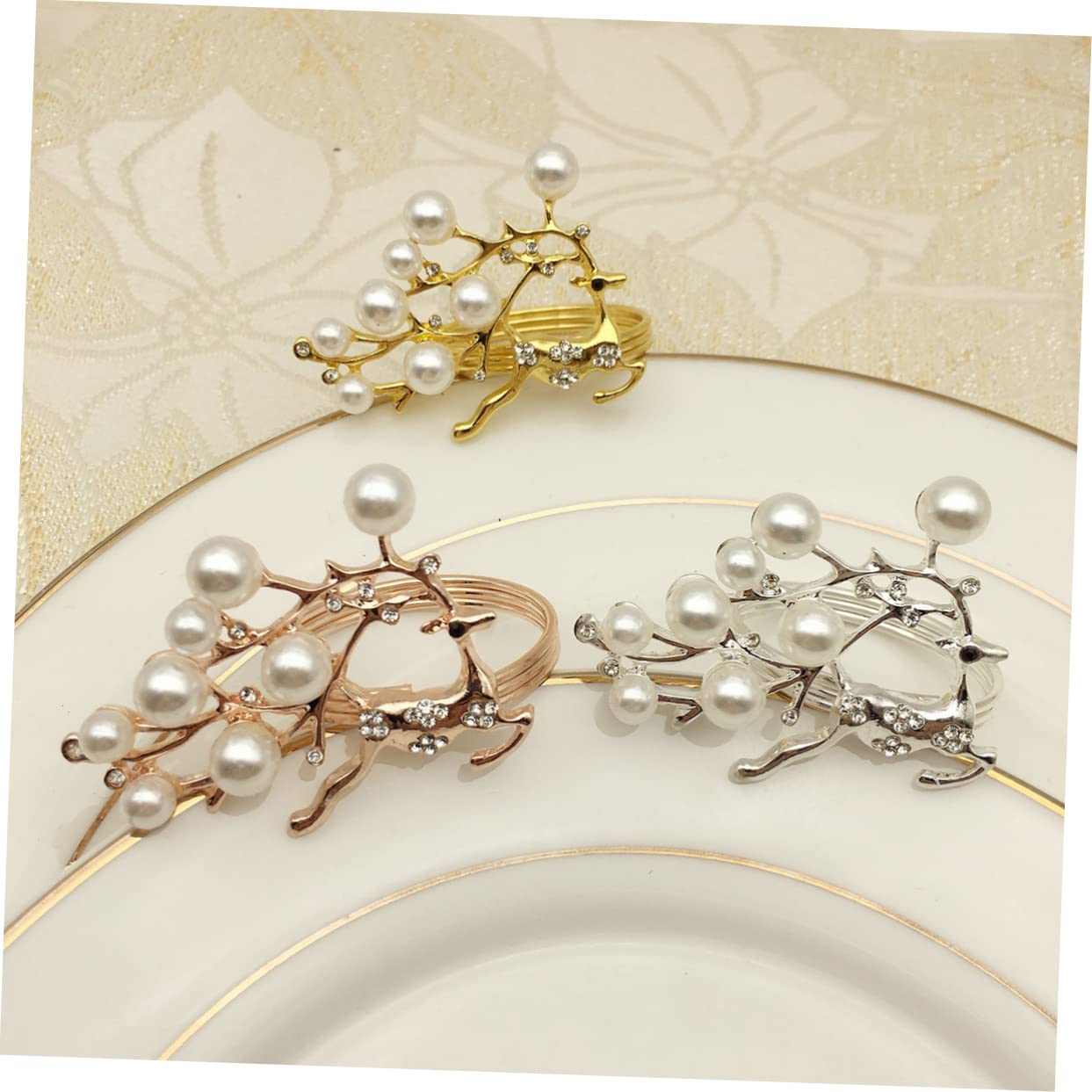 Alipis 18 Pcs Rond De Serviette De Noel Pinces à Serviettes De Noël Ronds De Serviette Renne Ronds De Serviette Festifs Décor De Table De Noël Décorations De Noël Porte-Serviette De Fête