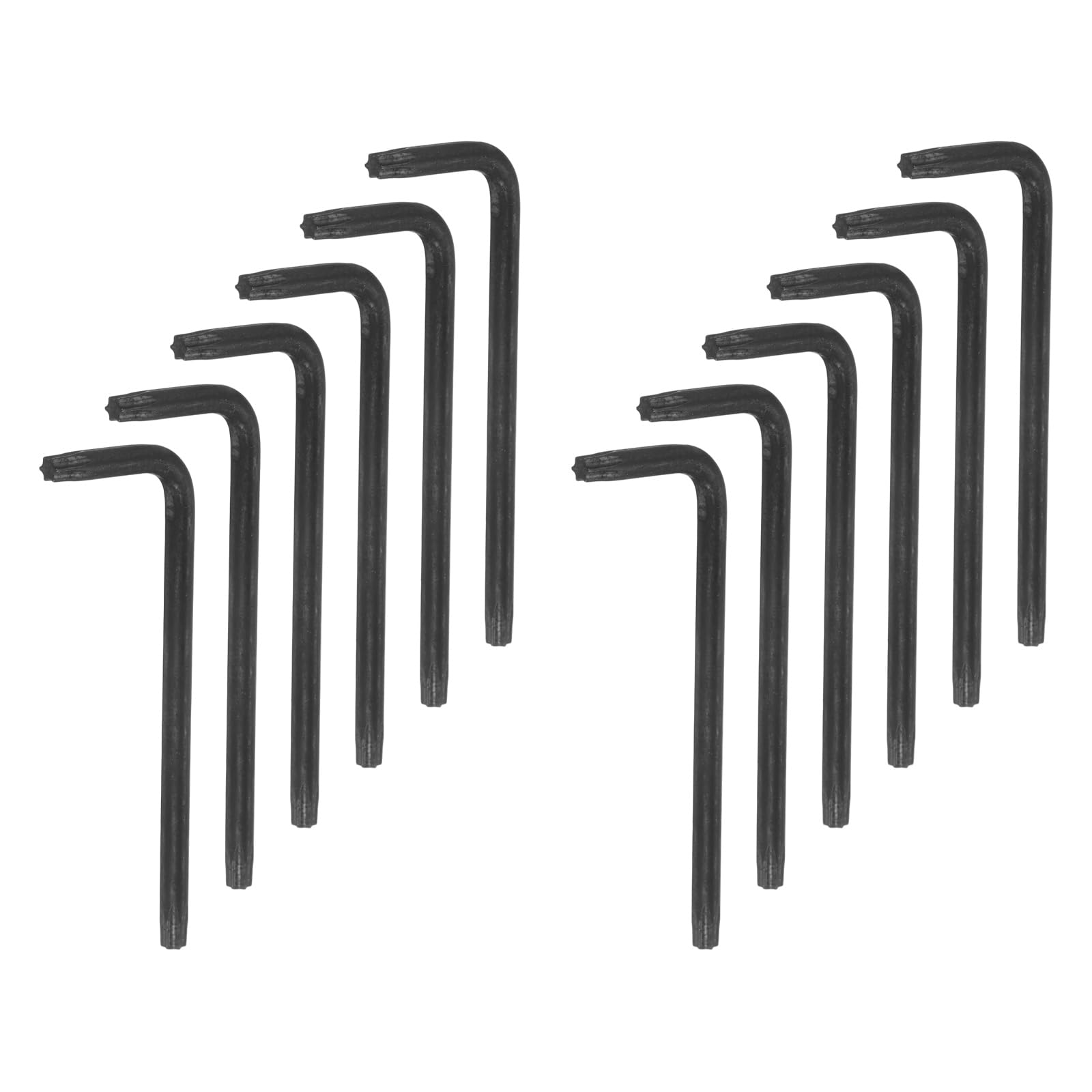 sourcing map 12 Pcs T20 Security Anti Tamper Proof Torx Star Key Bit 2.7" Long Arm L-Shaped Torx Hex Key Wrench 6 Points Spanner Carbon Steel Hand Tool for Automotive Home Repairs, Black