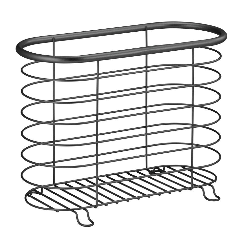 MDesign Porta Riviste In Metallo Nero - Organizza Giornali, Tablet In Salotto, Ufficio O Bagno - Foto 10