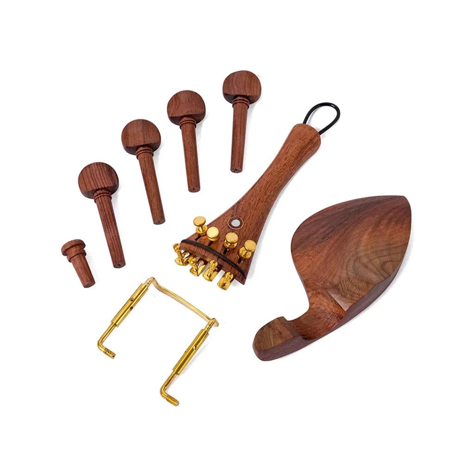 Juego de accesorios para violín de madera maciza que incluye clavijas de afinación cordal y barbilla Accesorios profesionales para violín