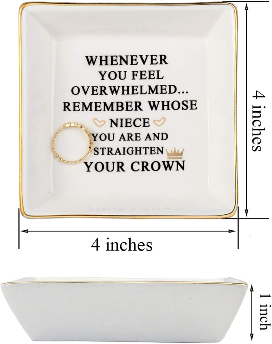 JoycuFF Inspirational Niece Gifts Ring Trinket Dish for Birthday Chrismas-Bestie Gift for Niece from Auntie - Image 5