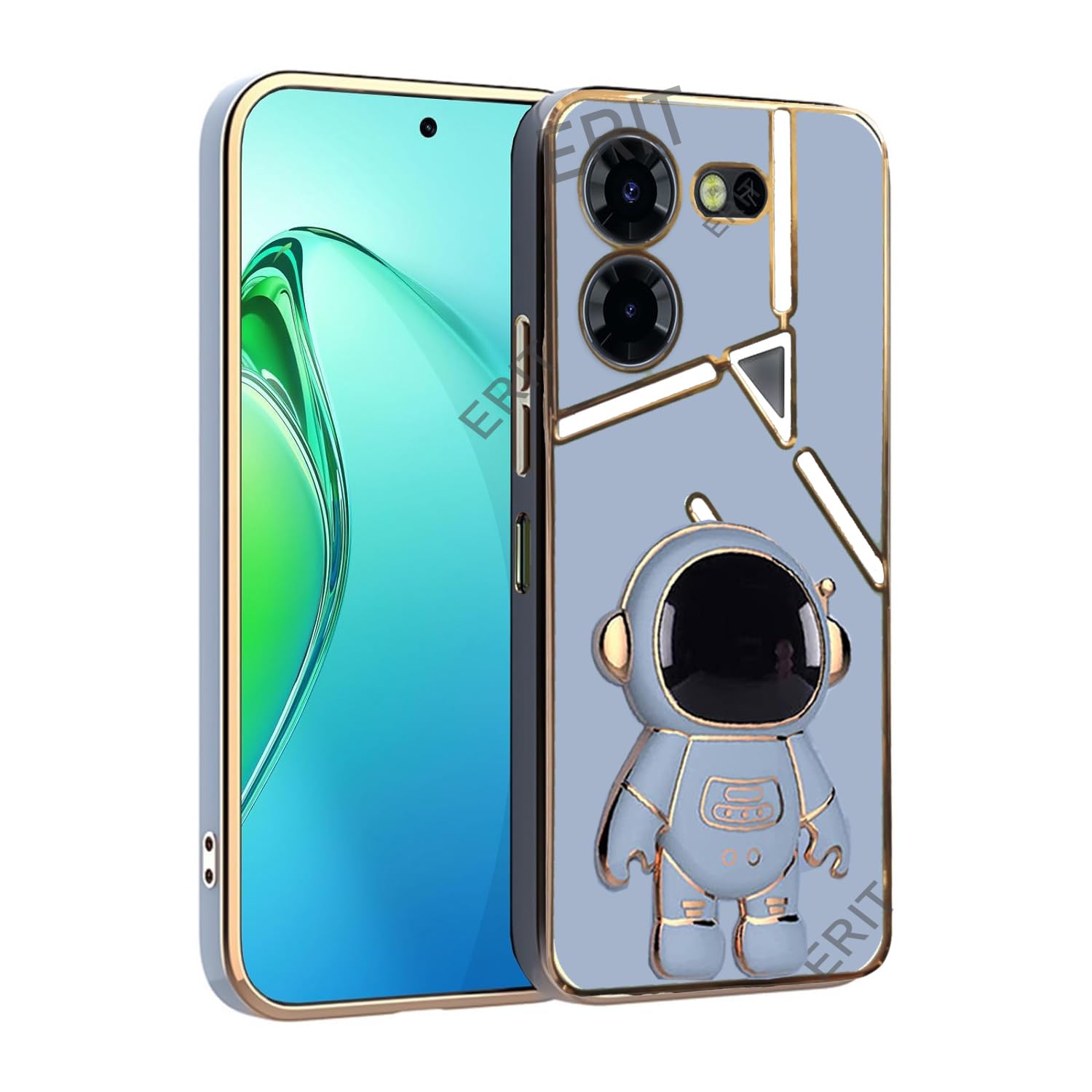 ERIT Thermoplastic Polyurethane 3D Back Cases And Covers Compatible For Tecno Pova 5 Pro/Pova 5 Astronaut With Stand And| Camera Protection|Anti-Slip|Folding Stand-(Blue) (B0D3XX5B7J) Amazon Price History, Amazon Price Tracker