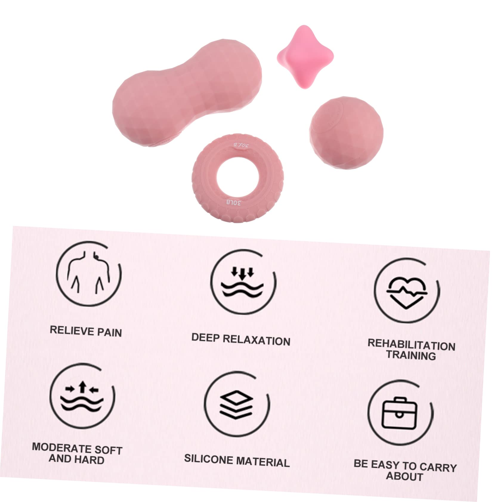 PartyKindom 4 Pezzi Set di Massaggio per Piedi Yoga Strumento di Rilassamento Muscolare in Silicone Kit di Palline per Massaggio Sportivo Palmare