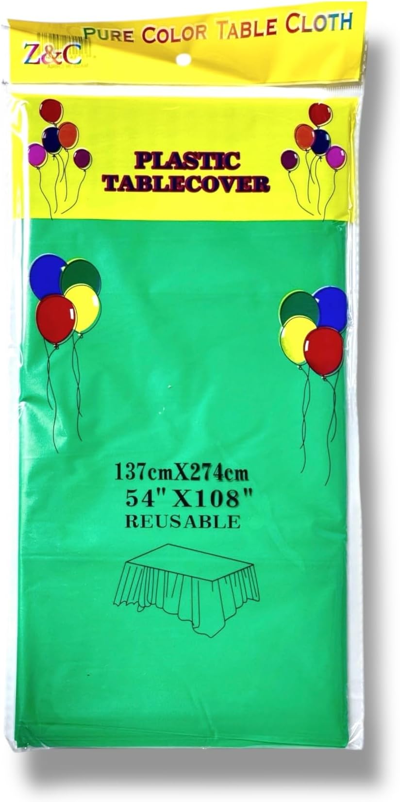 Cathy's toy Shop Large Plastic Rectangle Table Cover Cloth Wipe Clean Party Tablecloth Covers (Emerald)