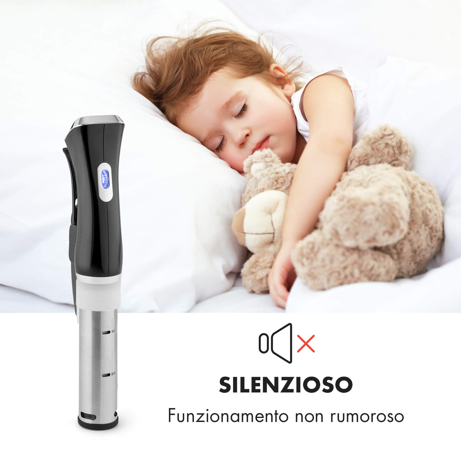 KLARSTEIN Quickstick Sous Vide Cooker 3D - Circolatore per Cottura Sous Vide, 1300W, 50-95 °C, Nero