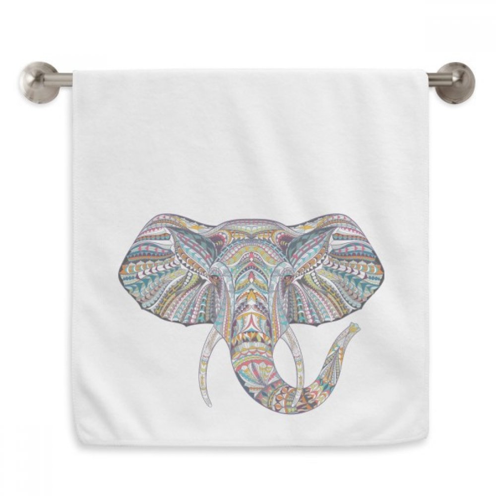 Serviette moelleuse éléphant mosaïque blanche 13x29 pouces pour la toilette quotidienne